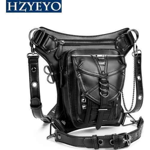 Motorbike Casual Waist Bag PU Faux Leather Motorcycle Backpack Retro Moto Tank Bag Motorcycle Outdoor Casual Waist Bag,A86