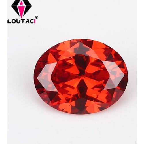 LOUTACI Factory Outlet Oval Orange Cubiz Zirconia Brilliant Cut Girlfriend Gift Big Size 8x10-13x18mm