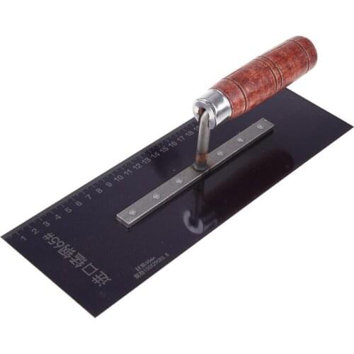63HA Wooden Handle Trowel Wall Plaster Tiling Floor Stainless Steel Construction Concrete Spatula Tool 28x10x11/28x11x11.5cm