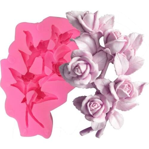 Rose Flowers Silicone Mold 3d Baking Forms Gift DIY Handmade Soap Molds Sugarcraft Mold Crafts Cutter Silicone Tools DIY Cupcake