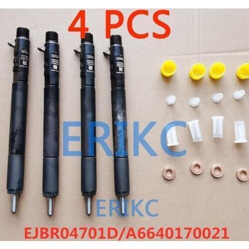 ERIKC 4PCS EJBR04701D Common Rail Injector A6640170021 EJBR0 4701D R04701D Actyon Kyron Rexton for Delphi SSANGYONG Euro 3