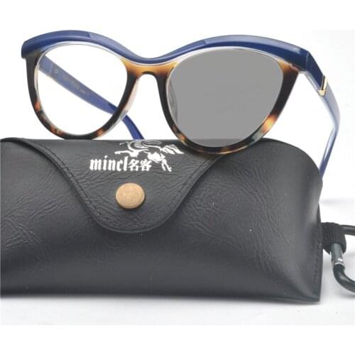 Myopia Sunglasses Photochromic Finished leopard Women Myopia Eyeglasses Frame with color lens Sun glasses Myopia Eyewear NX