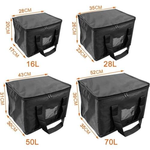 16L/28L/50L/70L Food Delivery Bag Waterproof Insulated Reusable Grocery Bag Buffet Server Warming Tray Lunch Container Pizza Box