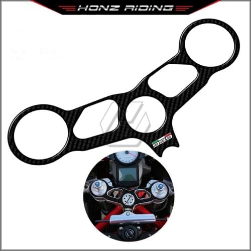 3D Carbon-look Upper Triple Yoke Protector Tank Pad Case for Ducati 999 Models