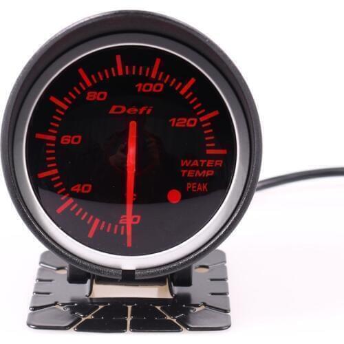 60MM Defi BF Universal Water Temp Gauge Meter Red & White backlight Adjustable 20~130 Degrees With Sensor