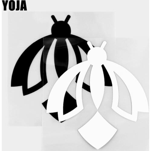 YOJA 11.4×12CM Vinyl Small Firefly Decal Cartoon Animals Car Stickers Black/Silver 19C-0237