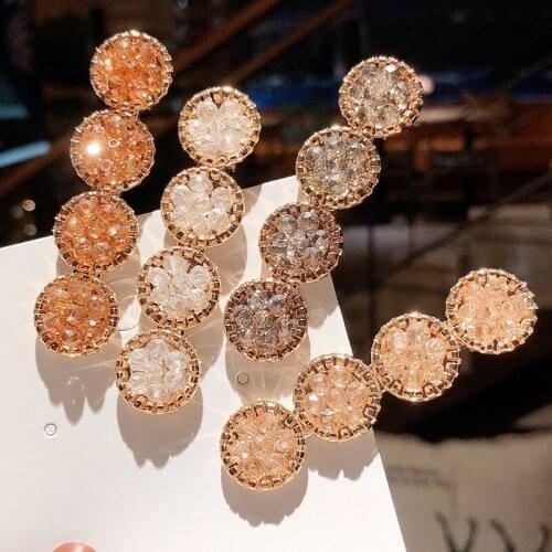 Round Colored Crystal Barrette Hairpin Jewelry For Women Light Color Rhinestone Gem Hair Accessories Clip Ponytail Spring Clip