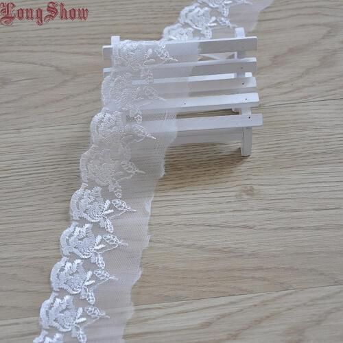 1Lot 5Yards Rayon Embroidered Lace Trim Apparel Sewing Lace Trimmings DIY Apparel Sewing Accessories