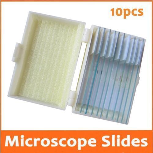 10pcs Educational Lab School Animals Insects Plants Glass Prepared Specimen Slides for Science Biological Microscope