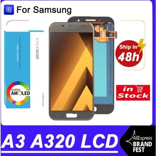 100% Original AMOLED 4.7'' Display For Samsung Galaxy A3 2017 A320 A320F Full LCD Touch Screen Digitizer Assembly Repair Parts