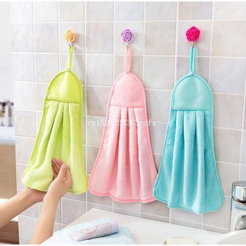 100pcs Cleaning Cloth Kitchen Towel Dish Cloth Hanging Towel Super-Absorbent Coral Velvet Cloth DHL Fedex Free Shipping