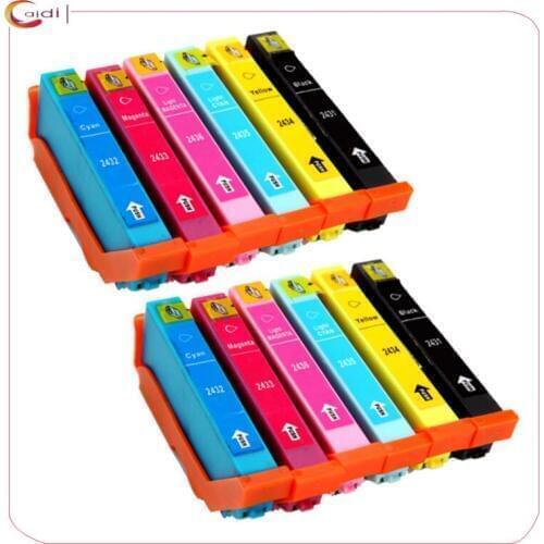 12PCS Compatible Ink Cartridge T2431 24XL For Epson EXPRESSION PHOTO XP-55 XP-760 XP-850 XP-860 XP-950 XP-750 printer inks