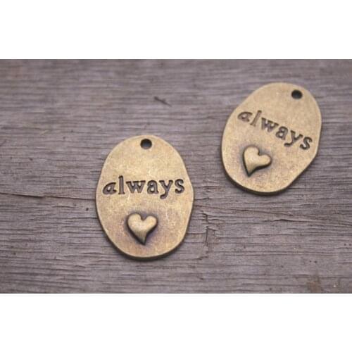 15pcs/lot Bronze tone HP Inspired ,Always, Snape and Lily Patronus Heart Charm Pendant Necklace