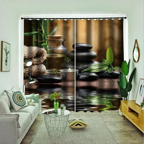 3D Curtains Stone Printing Curtain Living Room Bedroom Modern Kitchen Door Curtain Blackout Chinese Large 3D Drapes