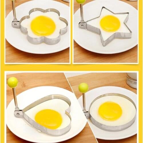4 Pcs Creative Stainless Steel Omelet Maker Fried Egg Decoration Frying Egg Pancake Cooking Tools DIY Breakfast Egg Pancake Mold