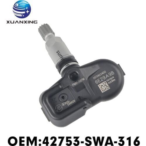 42753-SWA-316 Tire Pressure Sensor Monitoring System TPMS 315MHz PMV-107M For Honda 07-11 CRV 08-12 Accord