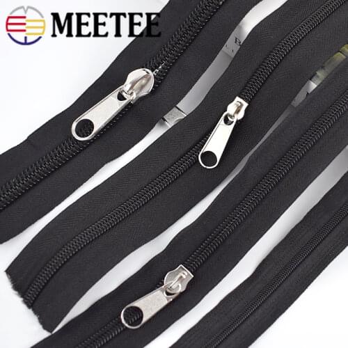 5/10Meters 3# 5# 8# 10# Black Nylon Coil Zippers In Roll with Sliders for Luggage Bags Tent Zip Repair Sewing Accessories Craft