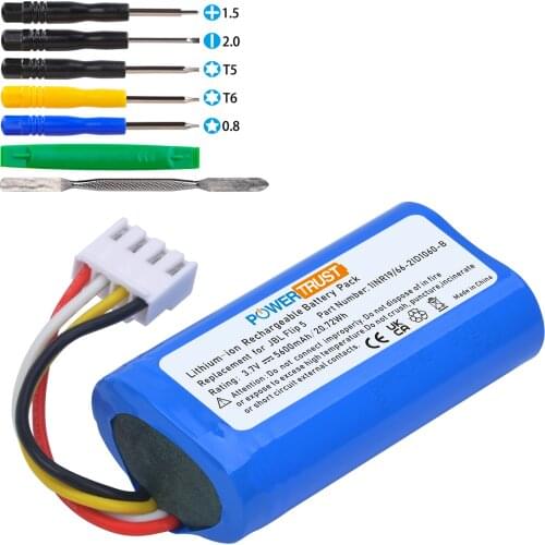 3.7V 5600mAh Battery 1INR19/66-2 ID1060-B for JBL Flip 5 Flip5 JBLFLIP5WHTAM Speaker Battery