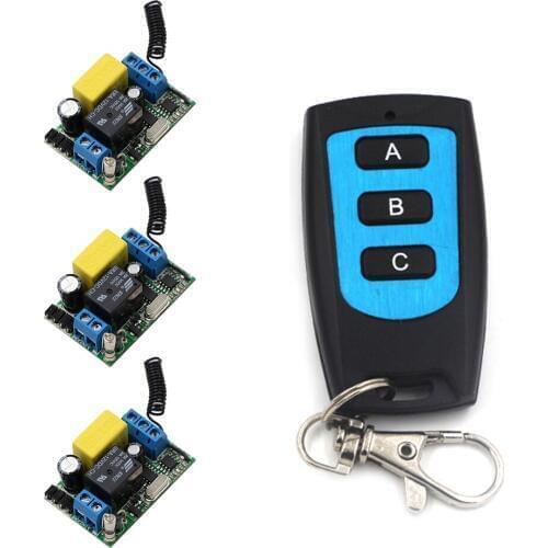 AC 220V Wireless Remote Switch Distant Control ON/OFF 1CH Mini Relay Module Receiver With Waterproof Transmittter 315/433Mhz