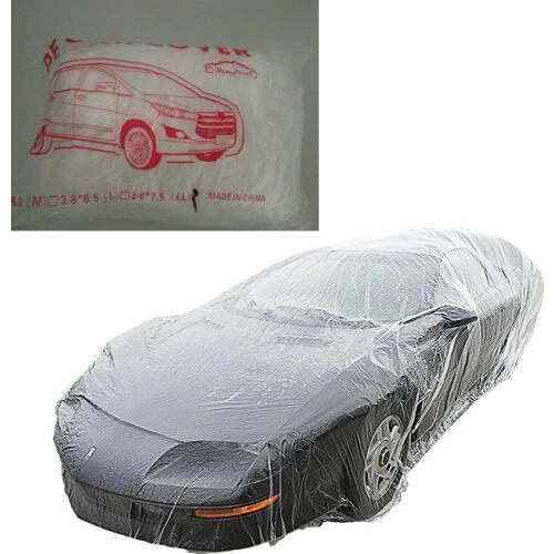 Large Car Cover Clear Plastic Temporary Disposable Rain Dust Snow Garage for SUV/Multi Seat Commercial Vehicles Free Shipping
