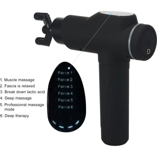 Fascial Gun 6-Level Variable Frequency Vibration Muscle Massage Gun Muscle Massager Electric Body Massager with 8 Massage Head