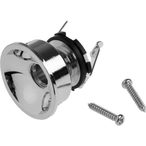Electric Guitar Chrome Socket Jack Plate Holder for 6.35mm Plug Electrosocket