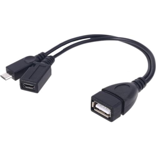 Micro USB to USB 2.0 OTG Adapter Cable with Micro USB Power for Amazon Fire TV Mobile Phone Tablet PC Smartphone Universal