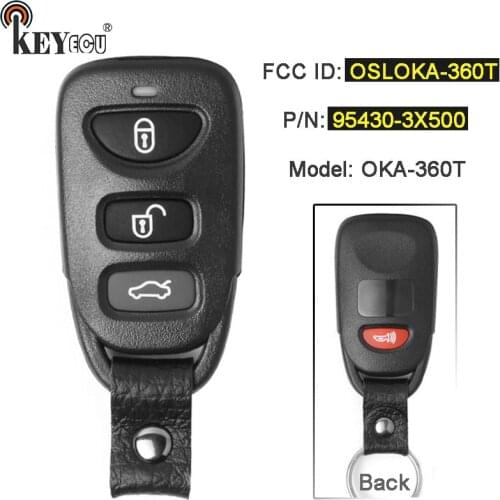 KEYECU 315MHz FCC ID: OSLOKA-360T P/N: 95430-3X500 Replacement Remote Key Remote Car Key Fob for Hyundai Elantra 2011-2016
