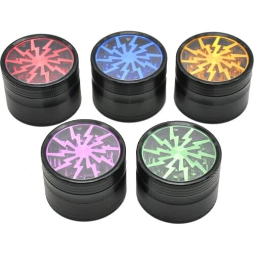 Hot 4 Layers Lightning shape metal material Smoking Herb Grinders Tobacco Cigarette Combustion piece gift