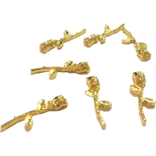 Metal Nail Flowers Decoration Charms Nail Accessoires Silver Studs Bling Rose Manicure Spring 3d Nail Design Nailart Supply Flat