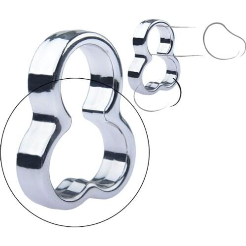 Stainless Steel Metal Cock Ring Scrtoum Bondage Ball Stretcher Pandent Adult Sex Toys For Men Cbt Dick Penis Ring Erotic Tools