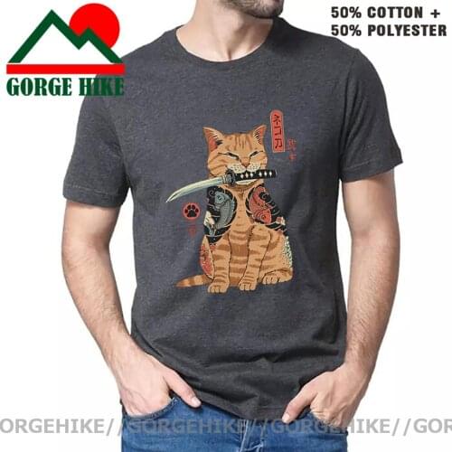 Men Catana Cool Summer Loose Men/Women T Shirt Casual Short Sleeve Cat Print Anime Tshirt Japanese Summer T-Shirt Tops Tee Shirt