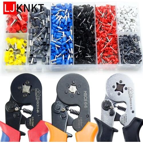 Terminal type needle Hand Tools Electrical Tubular pliers Set Connector Sleeve Crimp Tube Naked Butt Wiring Cable Wire Copper