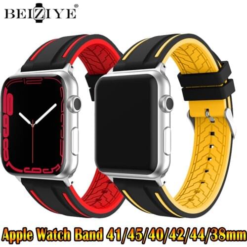 Silicone Strap For Apple Watch band 44mm 40mm 42mm 38mm Sport Rubber bracelet Replacement Wristband for iWatch series 6 5 4 3 SE