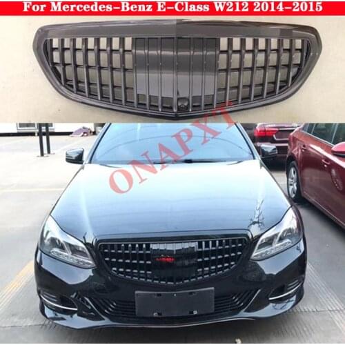 For Mercedes-Benz E-Class W212 2014-2015 Car styling Middle grille Modified to Maybach Silver Black front bumper Center Grille
