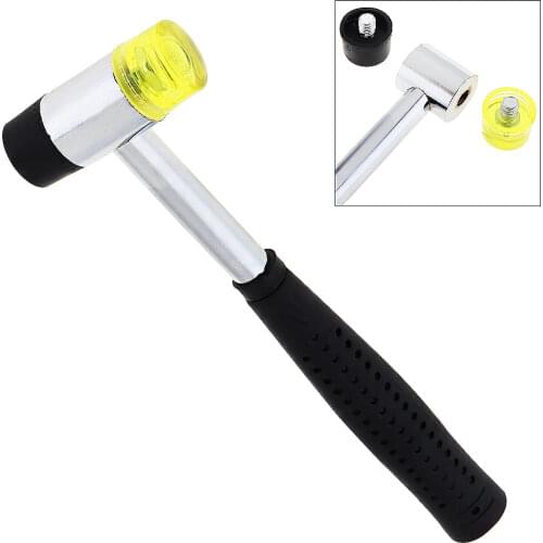 30mm Rubber Hammer Double Faced Work Glazing Window Nylon Hammer with Round Head and Non-slip Handle DIY Hand Tool