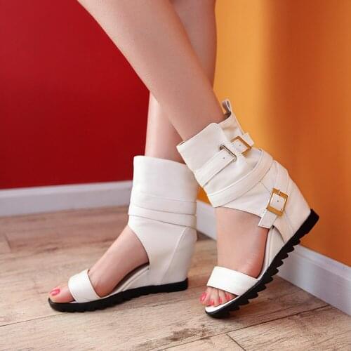 Summer New Fashion Women Flat Bottom Hollow Hollow High Top Sandals Female Open Toe Breathable Womens Casual Shoes