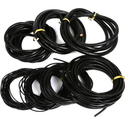 Genuine Real Leather Round Rope Cord String DIY Accessories for Necklace Bracelet Jewelry Supplies Diameter 1/1.5/2/3/4/5/6mm