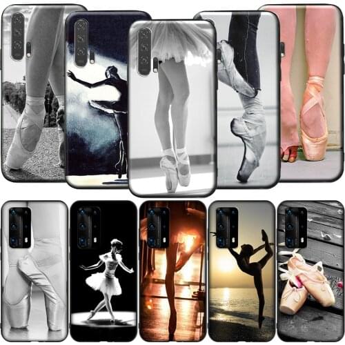 GX29 Ballet Ballerina Silicone Case for Huawei P9 P10 P20 P30 P40 Y6 2018 Y7 Y9 Lite Pro Max Prime Mini