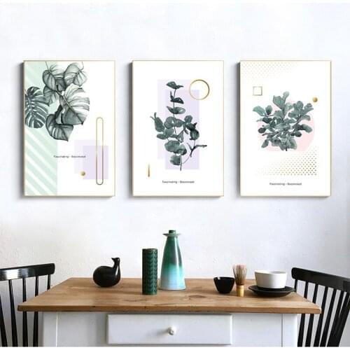 Nordic inkjet print poster canvas plant leaves small fresh art abstract porch decorative painting living room bedroom
