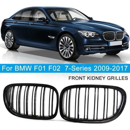 Gloss Black Car Front Bumper Kidney Grills Double Slat Sport Grille Replacement For BMW F01 F02 7Series 730D 740D 750D 2009-2017