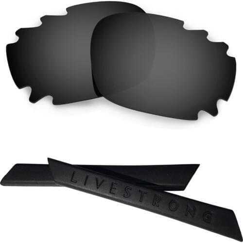 HKUCO For Jawbone Vented Black Polarized Replacement Lenses With Black Earsocks Rubber Kit