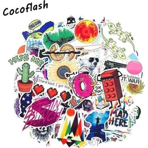 100 Pcs Mixed Funny Stickers for Laptop Luggage Motorcycle Car Styling Home Decor Doodle Decals Waterproof Sticker Kids Toy
