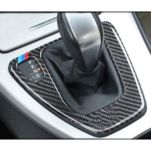 Carbon Fiber For BMW 3 Series E90 E92 E93 Car Inner Center Control Gear Shift Panel Decorative Sticker Cover Trim Accessories