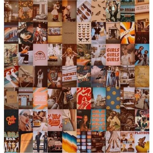 Vintage Retro 70'lı Wall Poster Set