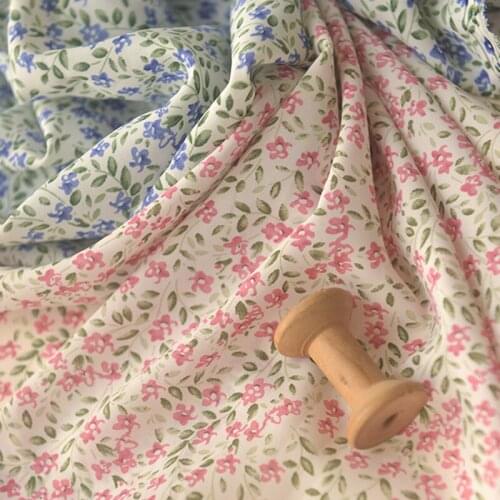 High quality soft Chiffon fabric Small fresh fairy beautiful flower branch costura dress scarf shirt childrens dress top sewing