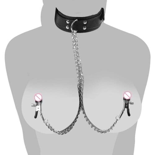 Adult Sex Products BDSM Bondage Restraint Fetish Collar Chain Collars Collocation Nipple Clamps Sex Toys For Women Sex Furniture