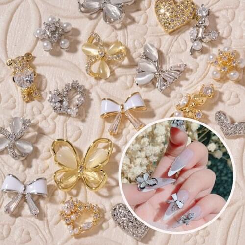 1 Pcs Creative Cat Eye Butterfly Nail Rhinestone Three-dimensional Art Jewelry Super Flash Zircon Manicure Accessories