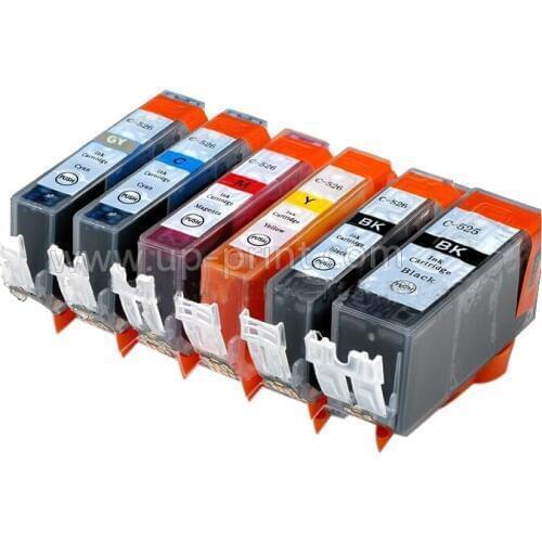 18pk PGI-525 BK CLI 526 BK C M Y GY compatible ink cartridges For canon PIXMA MG6150 MG6250 MG8150 MG8250 printer PGI525