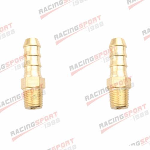 2PCS 4mm Male Brass Hose Barbs Barb To 1/4" NPT Pipe Male Thread